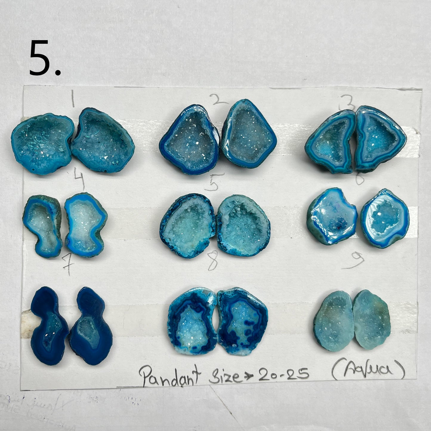 Geode Pairs ( Pendant) by Selection 20- 25MM Aqua