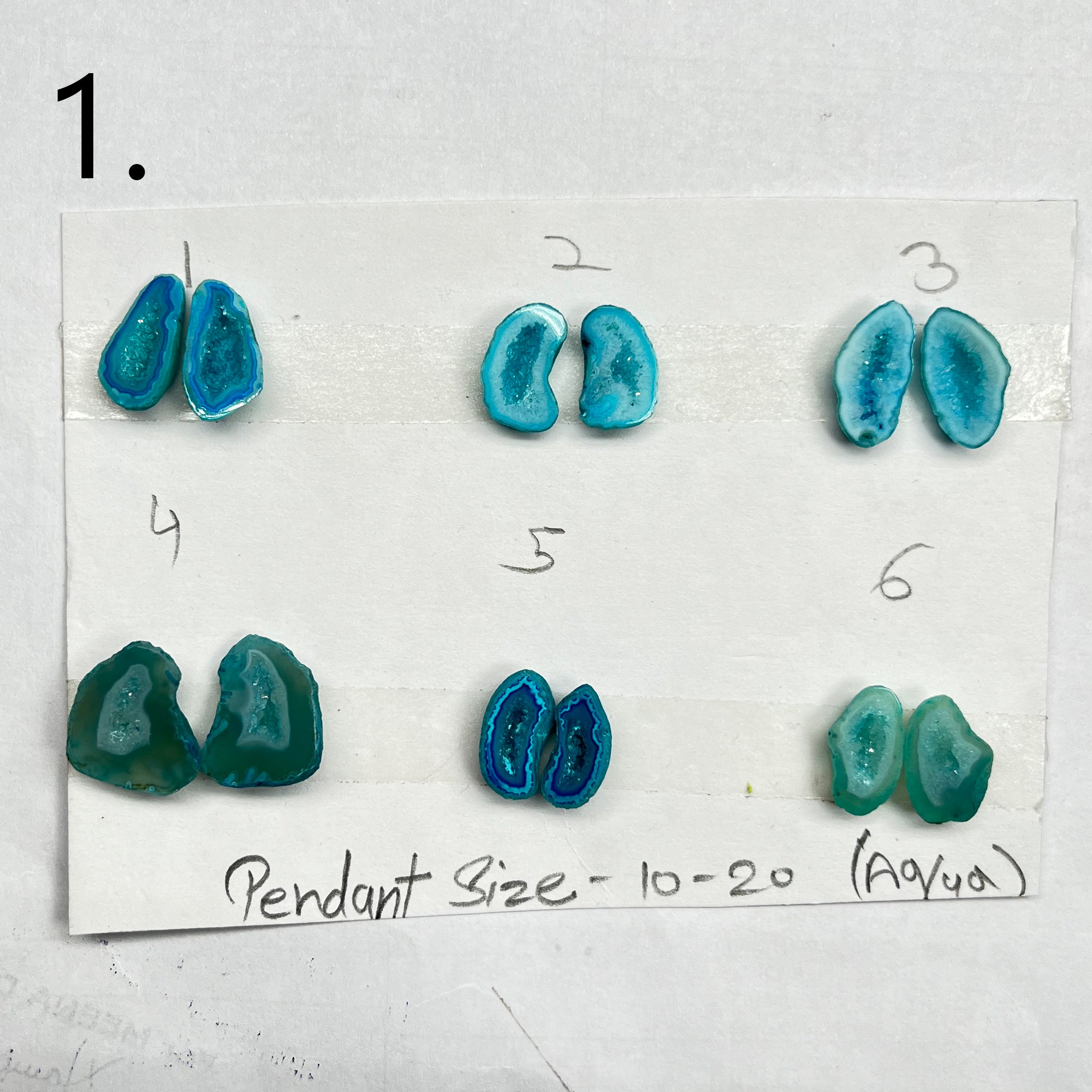 Geode Pairs (Pendant) by Selection 10-20mm Aqua