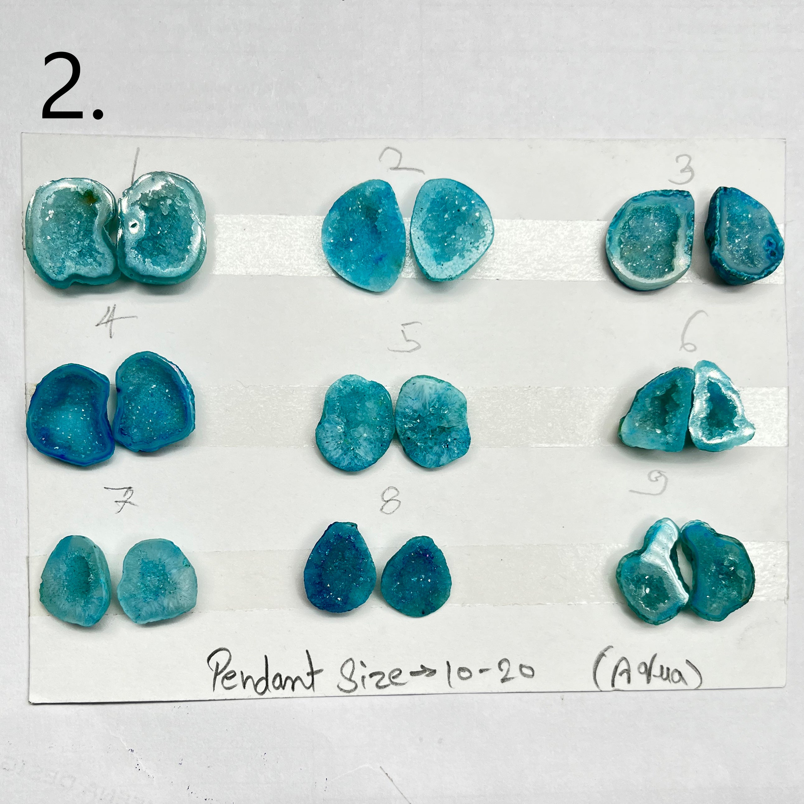 Geode Pairs (Pendant) by Selection 10-20mm Aqua