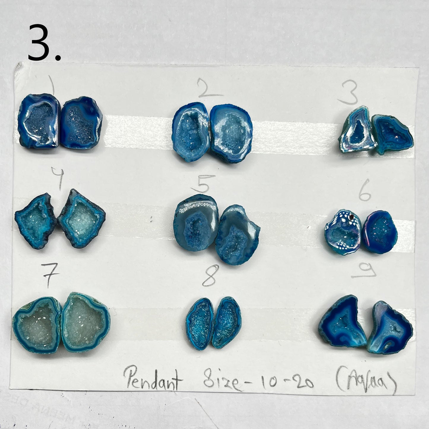 Geode Pairs (Pendant) by Selection 10-20mm Aqua