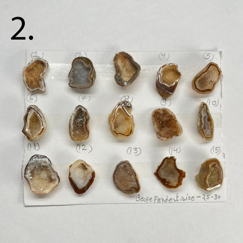 Geode Pendant stone by Selection 25 - 30mm Beige My Store