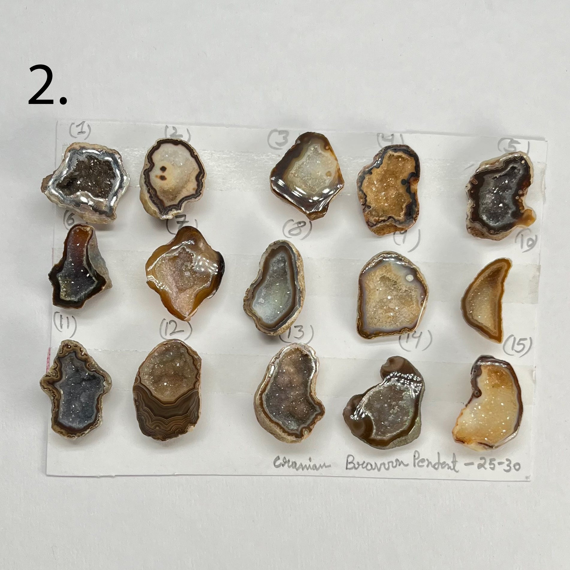 Geode Pendant stone by Selection 25 - 30mm brown