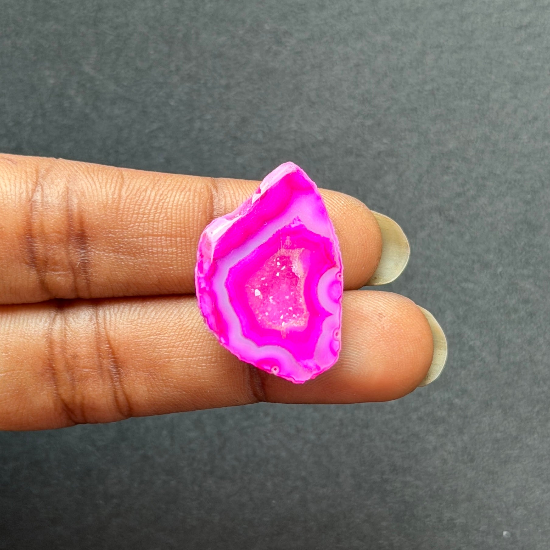 Pink Agate Druzy Geode Slices – Perfect for Ring Making