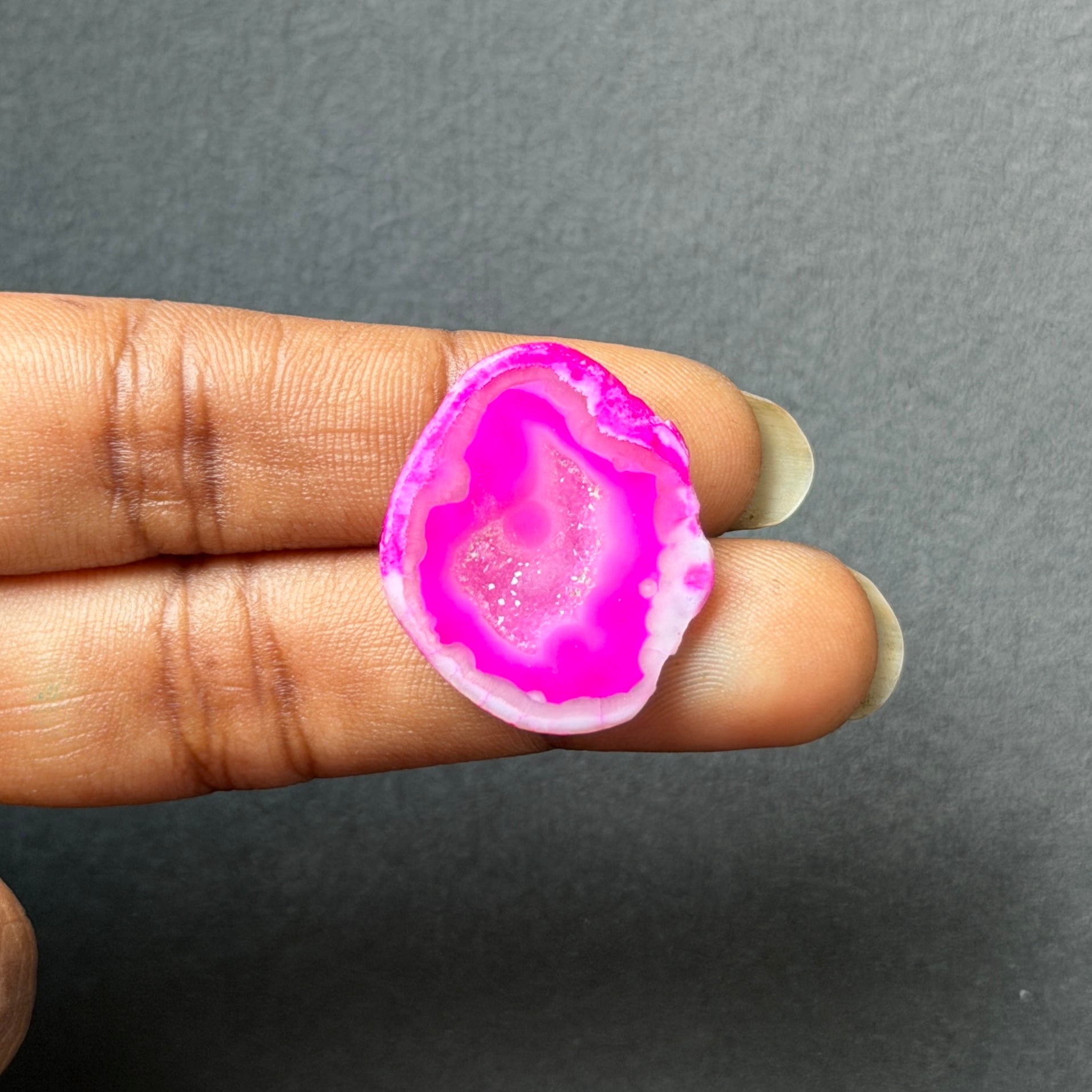 Pink Agate Druzy Geode Slices – Perfect for Ring Making