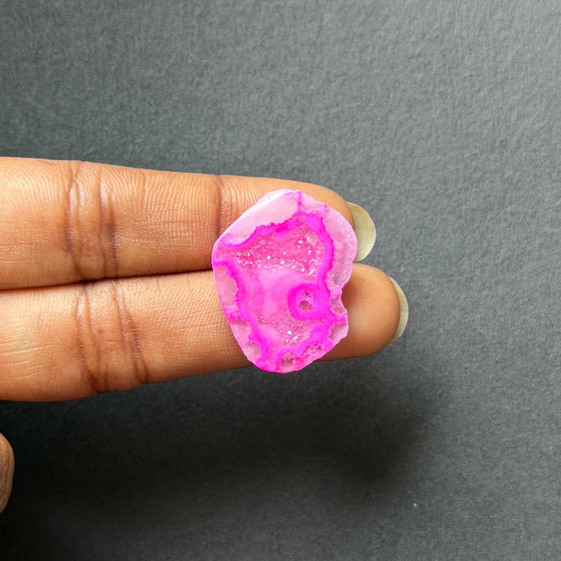 Pink Agate Druzy Geode Slices – Perfect for Ring Making