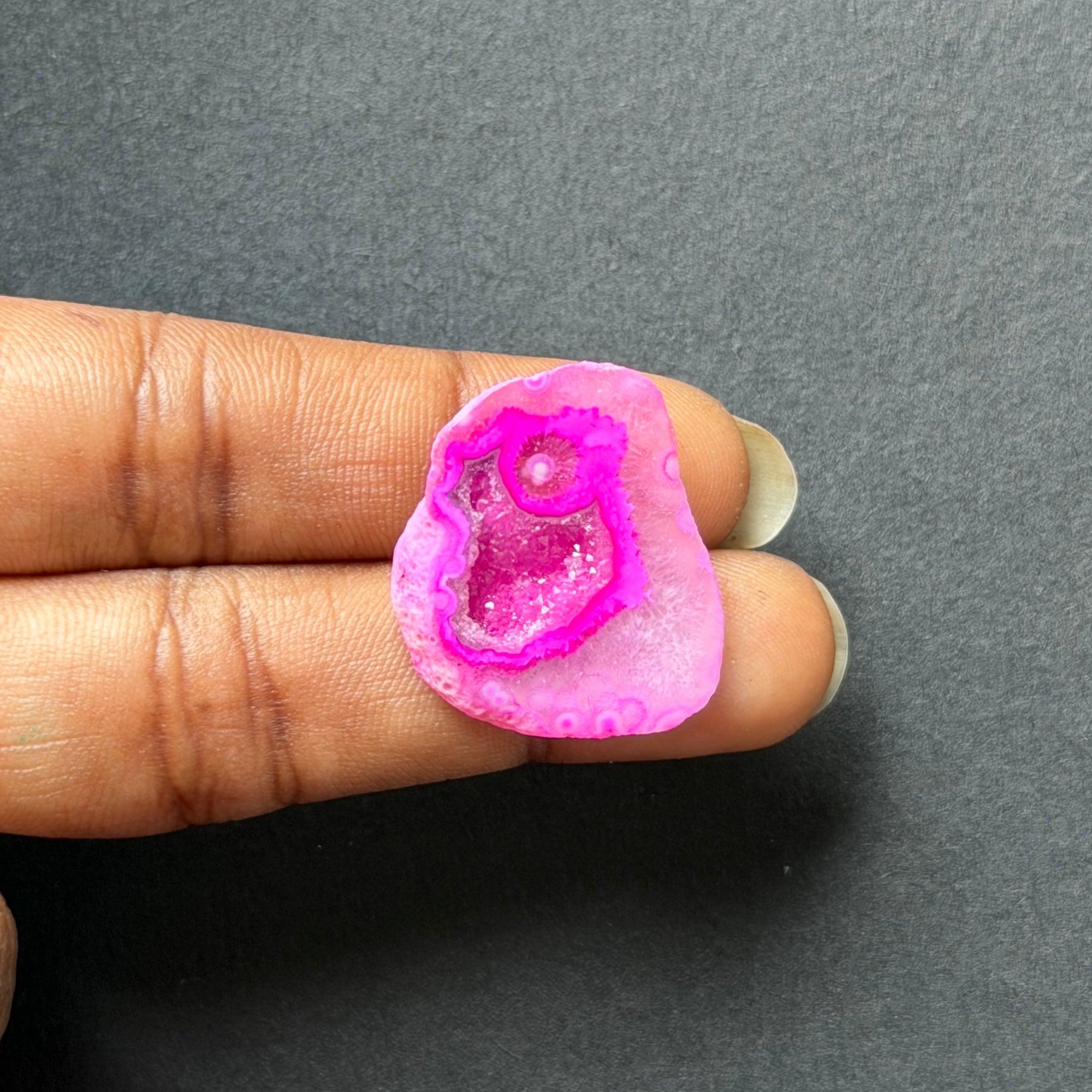 Pink Agate Druzy Geode Slices – Perfect for Ring Making