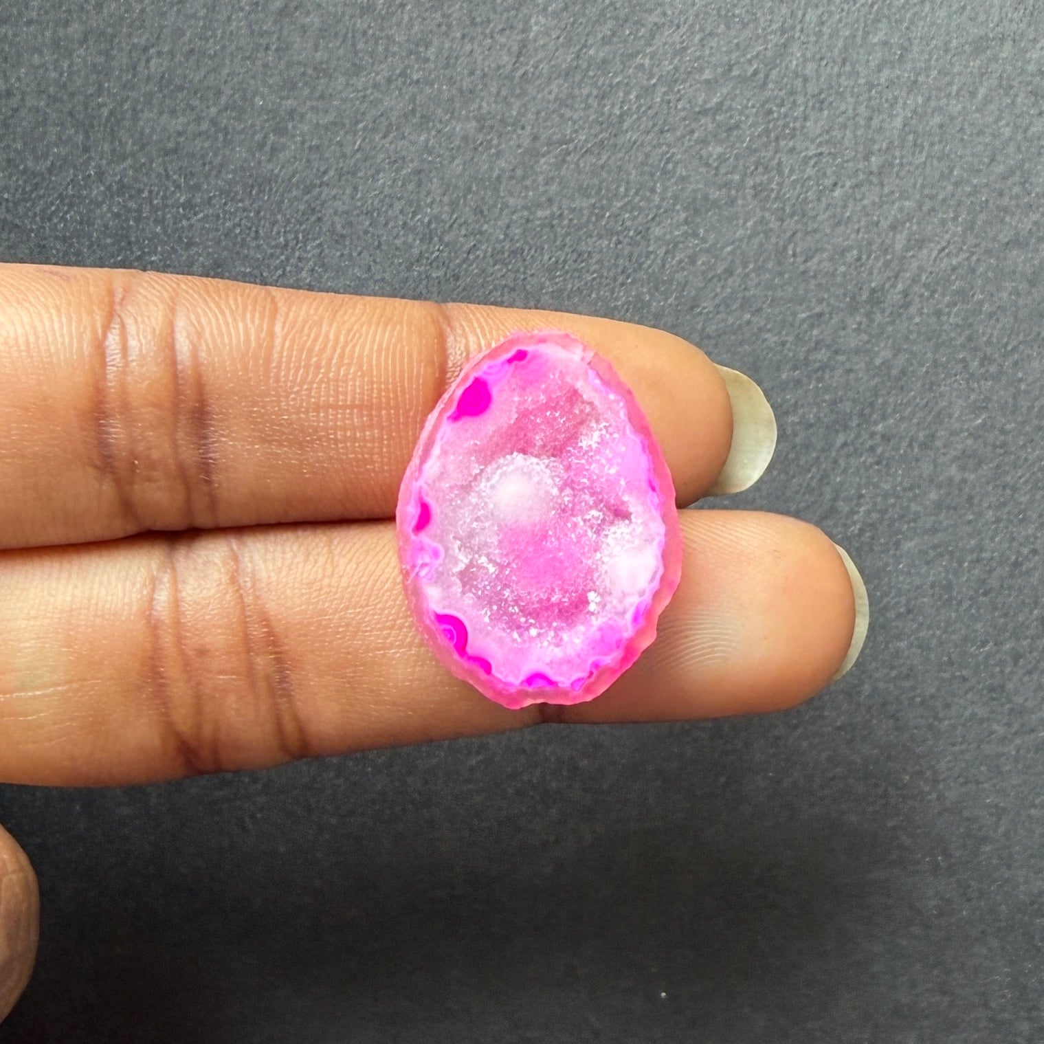 Pink Agate Druzy Geode Slices – Perfect for Ring Making