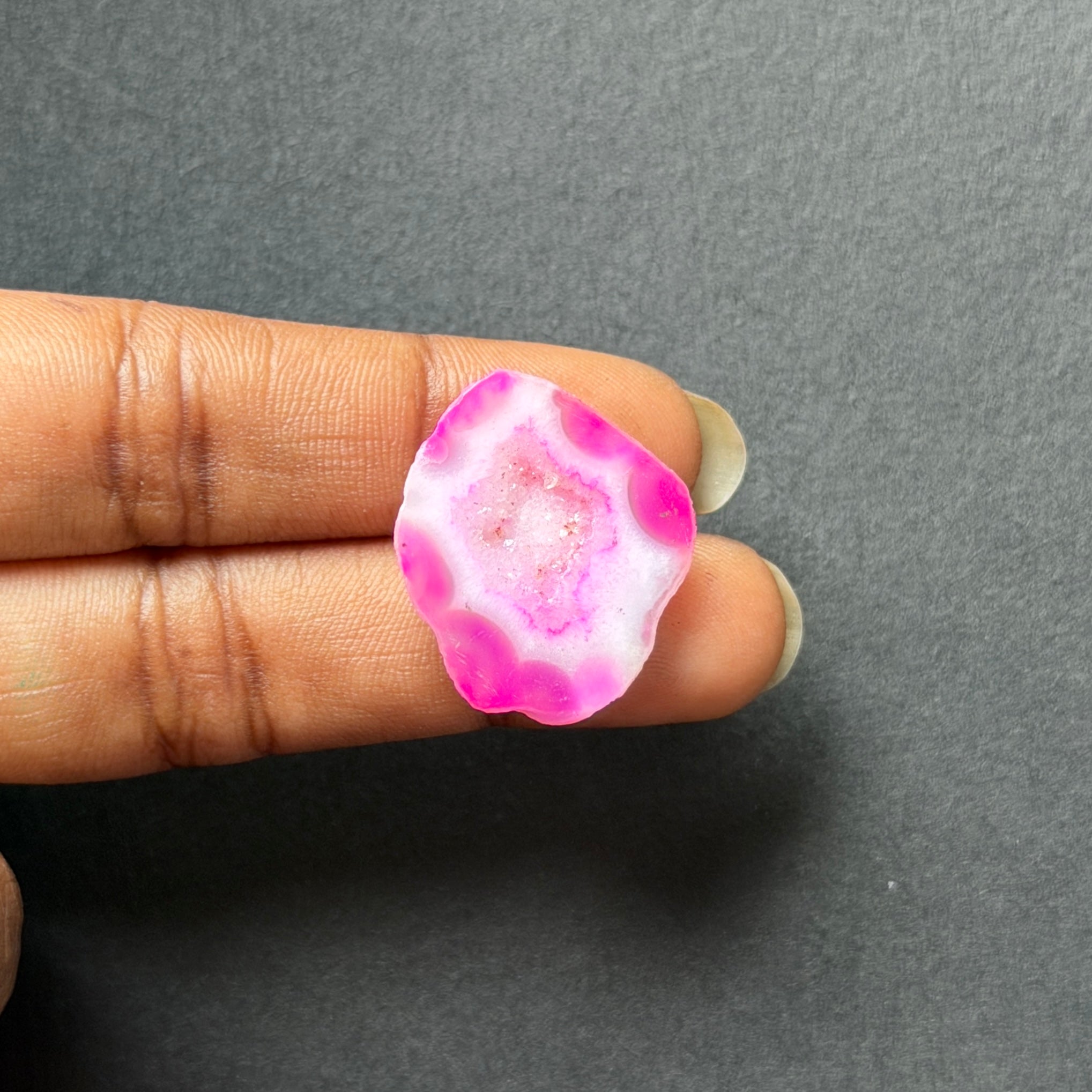 Pink Agate Druzy Geode Slices – Perfect for Ring Making