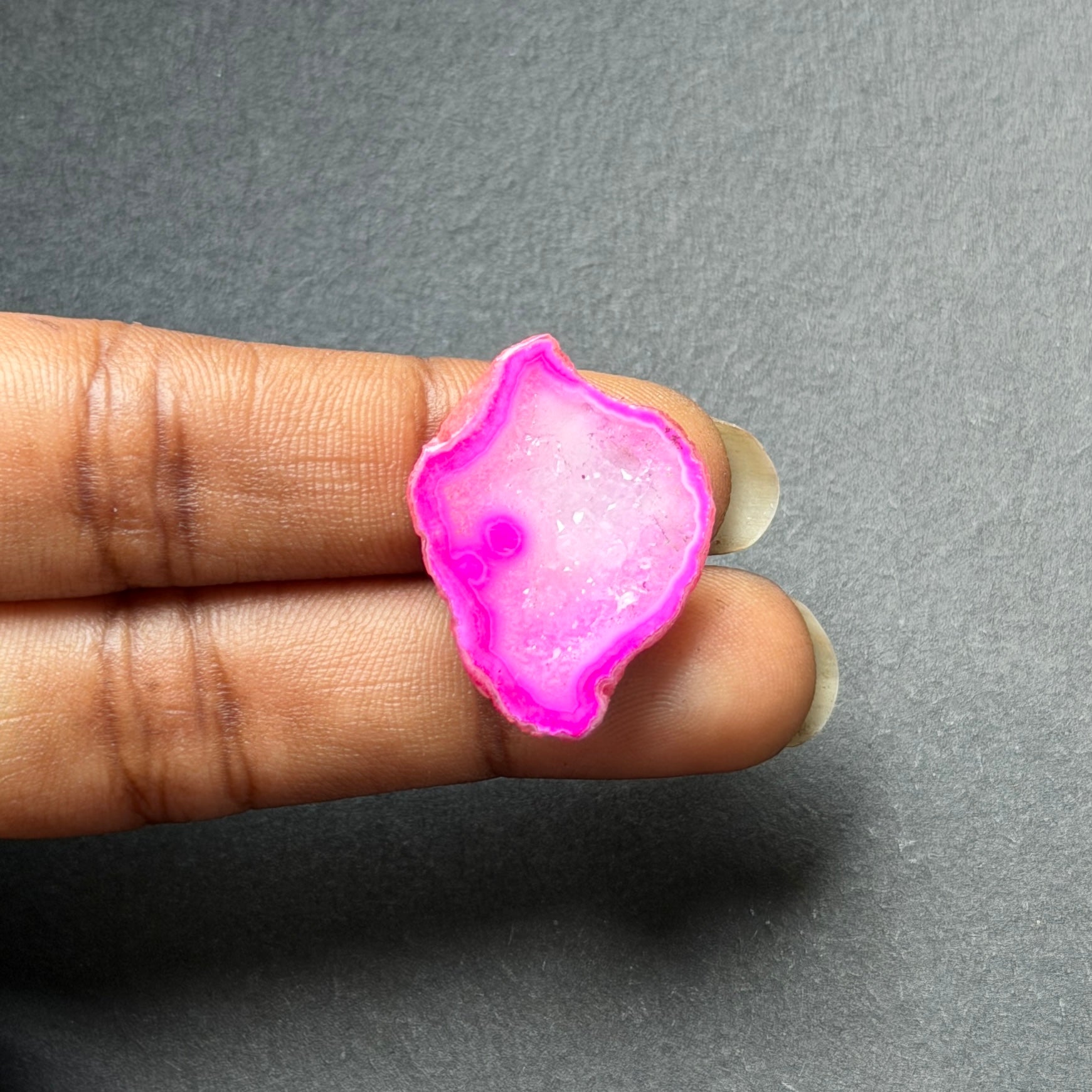 Pink Agate Druzy Geode Slices – Perfect for Ring Making