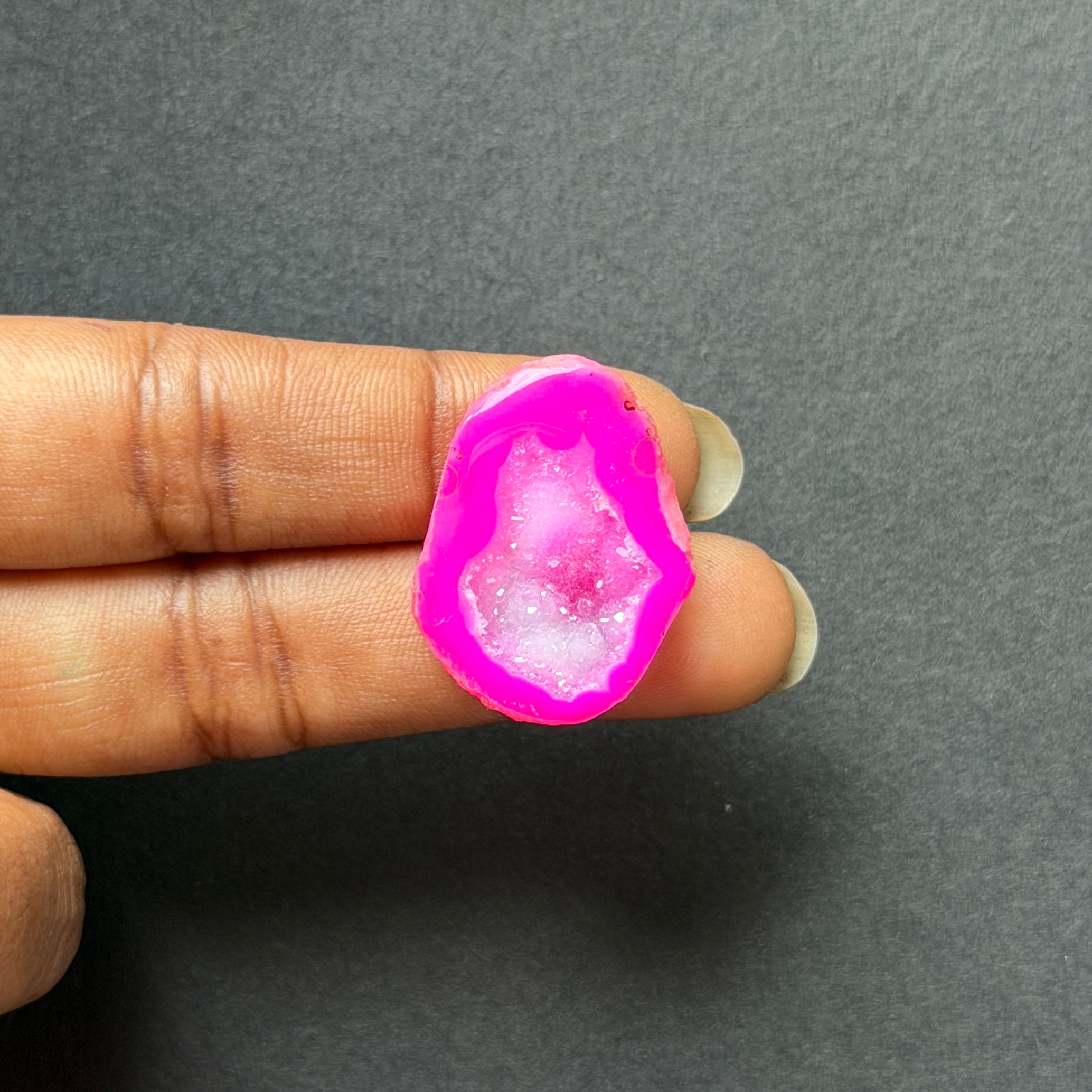 Pink Agate Druzy Geode Slices – Perfect for Ring Making