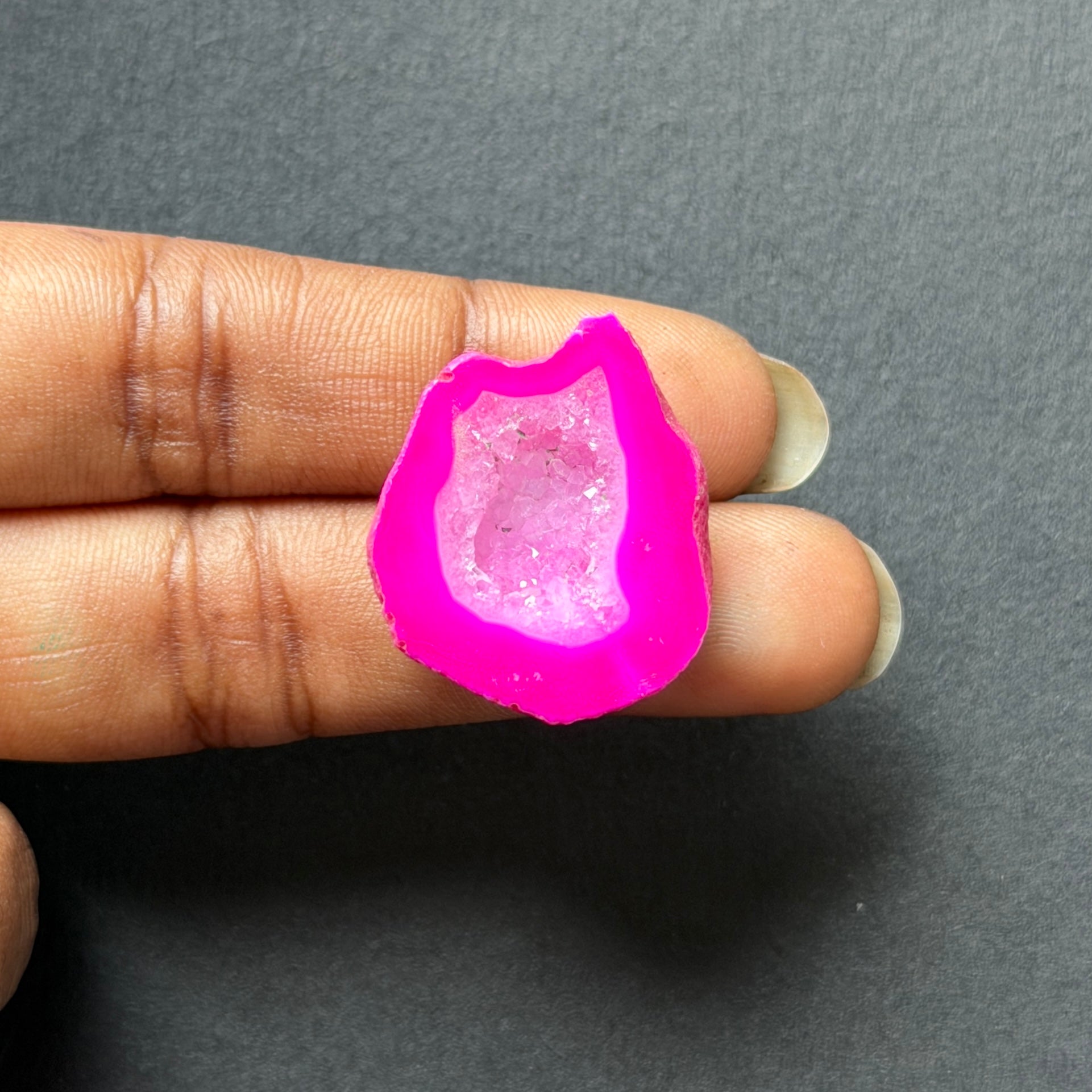 Pink Agate Druzy Geode Slices – Perfect for Ring Making