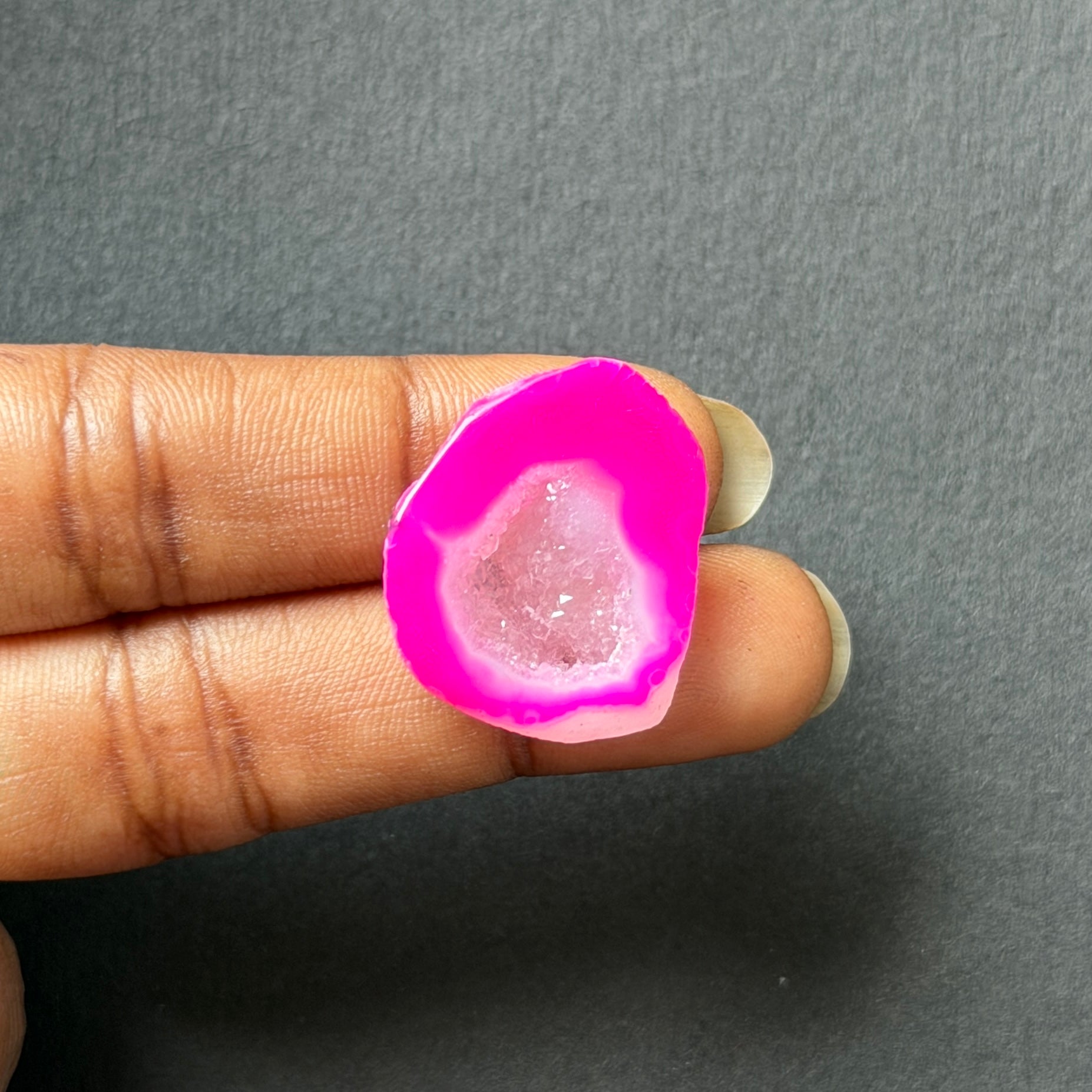 Pink Agate Druzy Geode Slices – Perfect for Ring Making