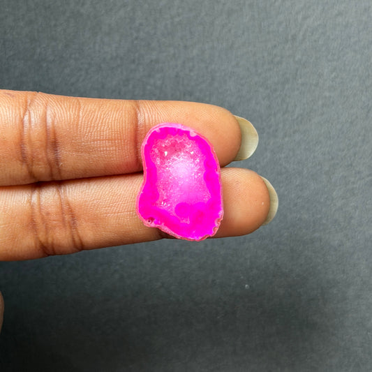 Pink Agate Druzy Geode Slices – Perfect for Ring Making