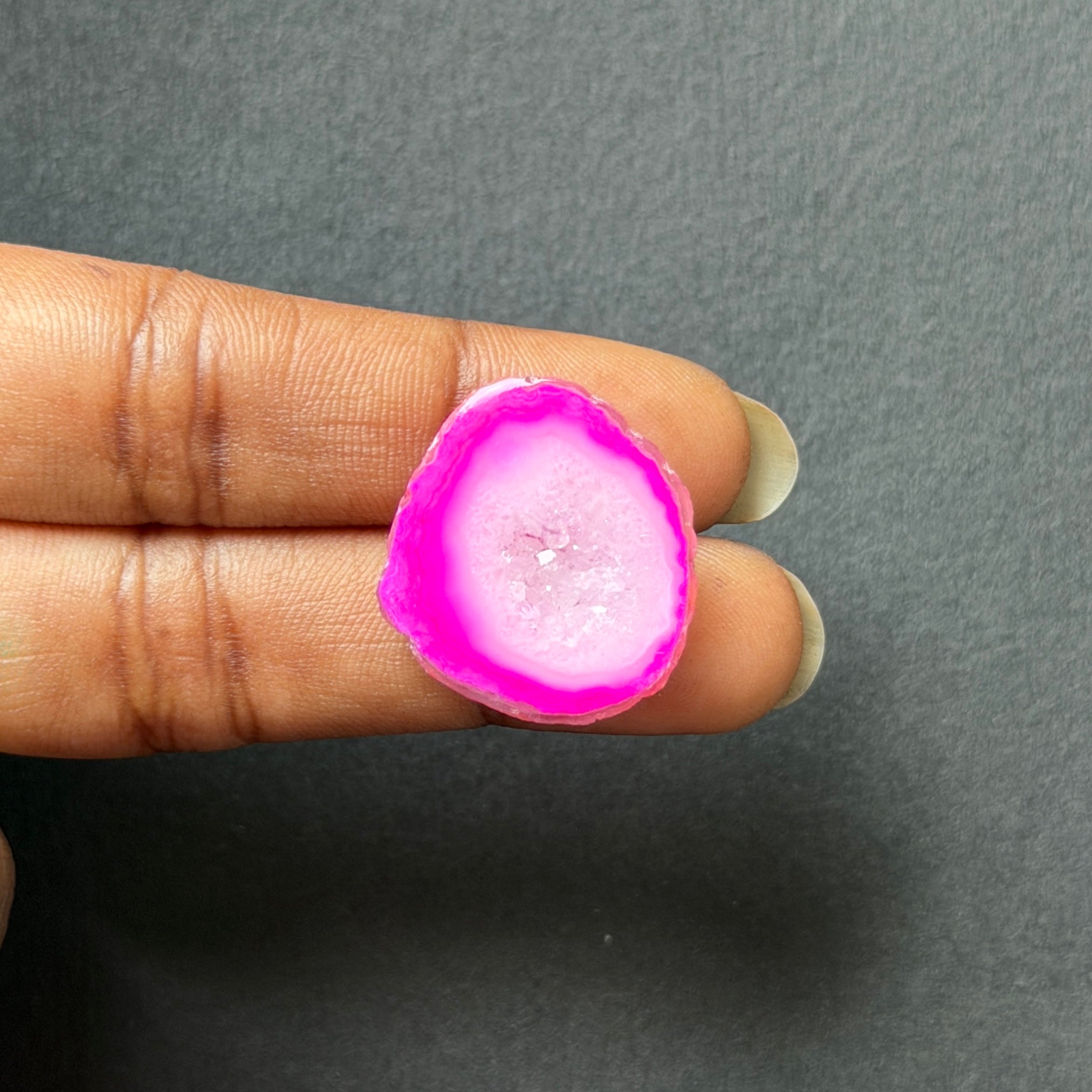 Pink Agate Druzy Geode Slices – Perfect for Ring Making