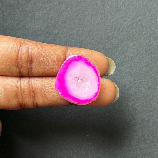 Pink Agate Druzy Geode Slices – Perfect for Ring Making