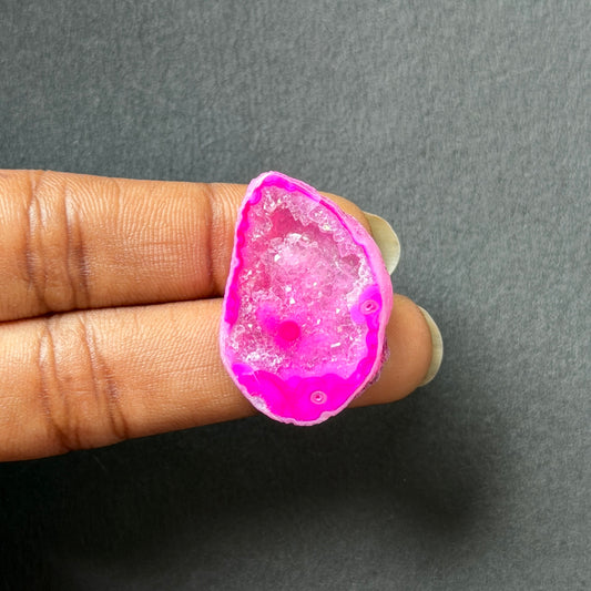 Pink Agate Druzy Geode Slices – Perfect for Ring Making