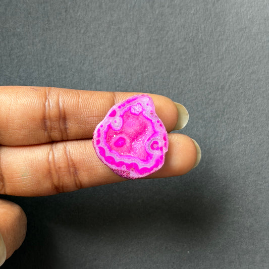 Pink Agate Druzy Geode Slices – Perfect for Ring Making