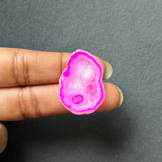 Pink Agate Druzy Geode Slices – Perfect for Ring Making