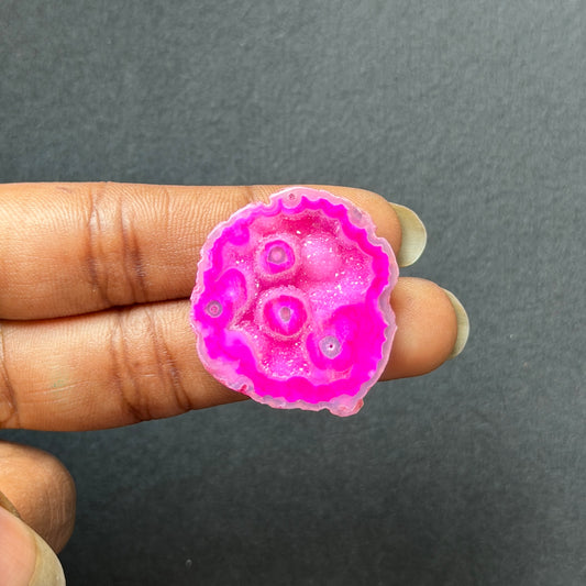 Pink Agate Druzy Geode Slices – Perfect for Ring Making