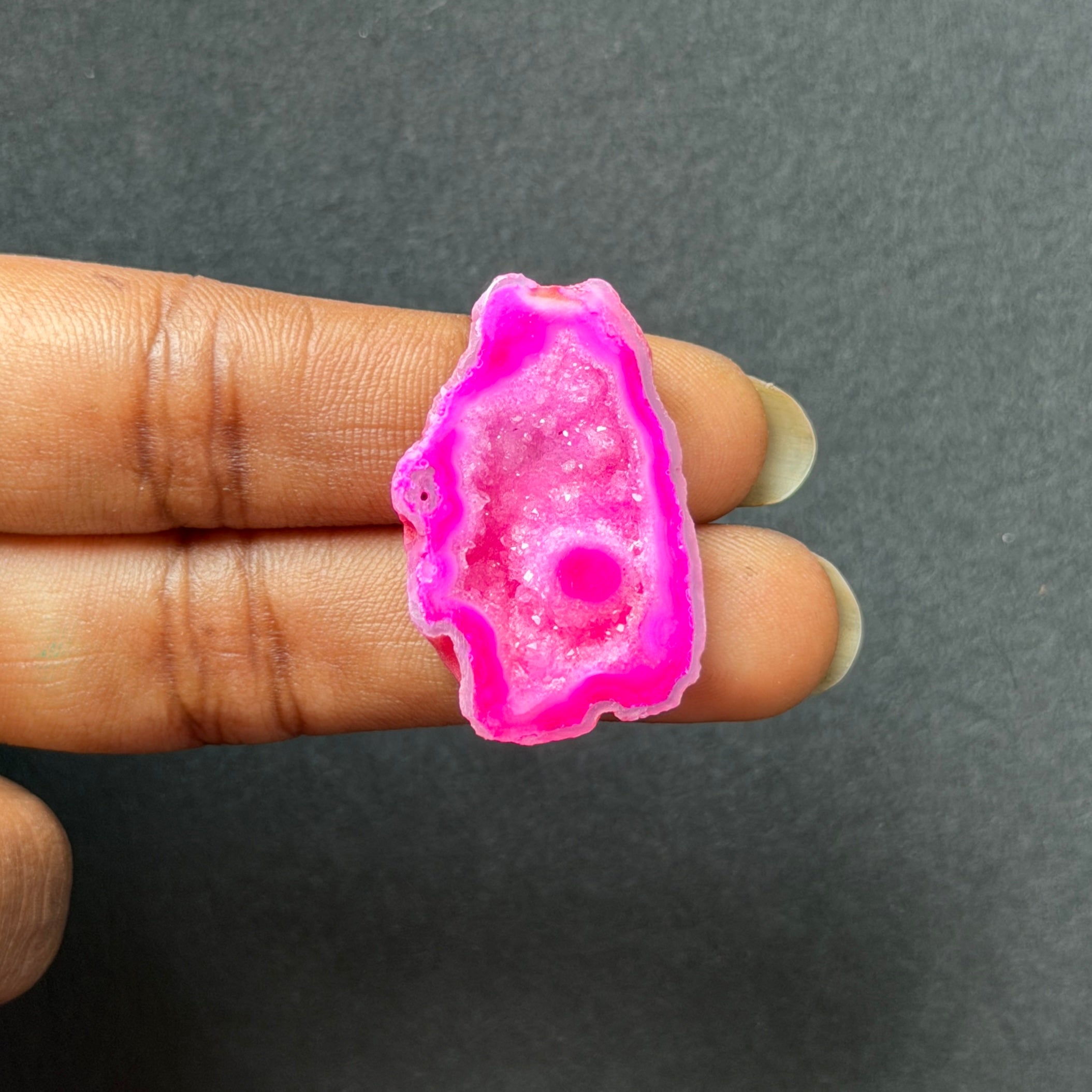 Pink Agate Druzy Geode Slices – Perfect for Ring Making