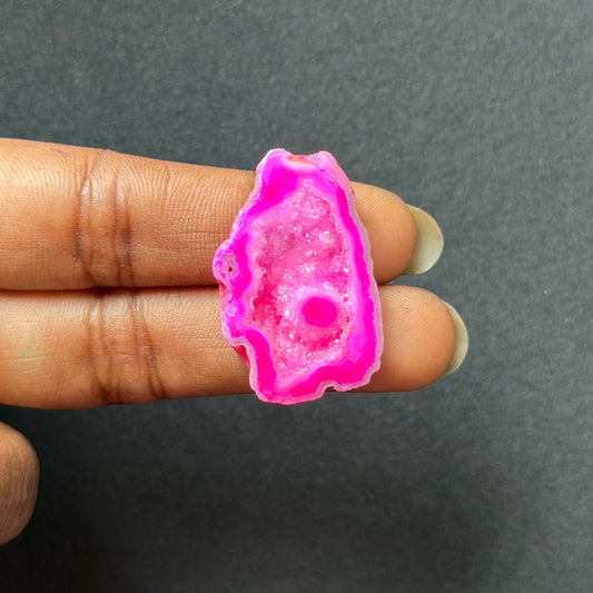Pink Agate Druzy Geode Slices – Perfect for Ring Making