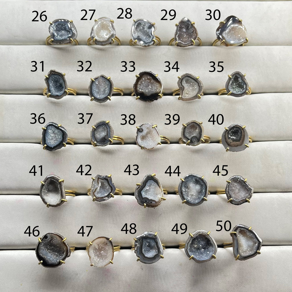 Anokha Kleine Geoden-Statement-Ringe, 15–25 mm, unbegrenztes Funkeln im Leben!!