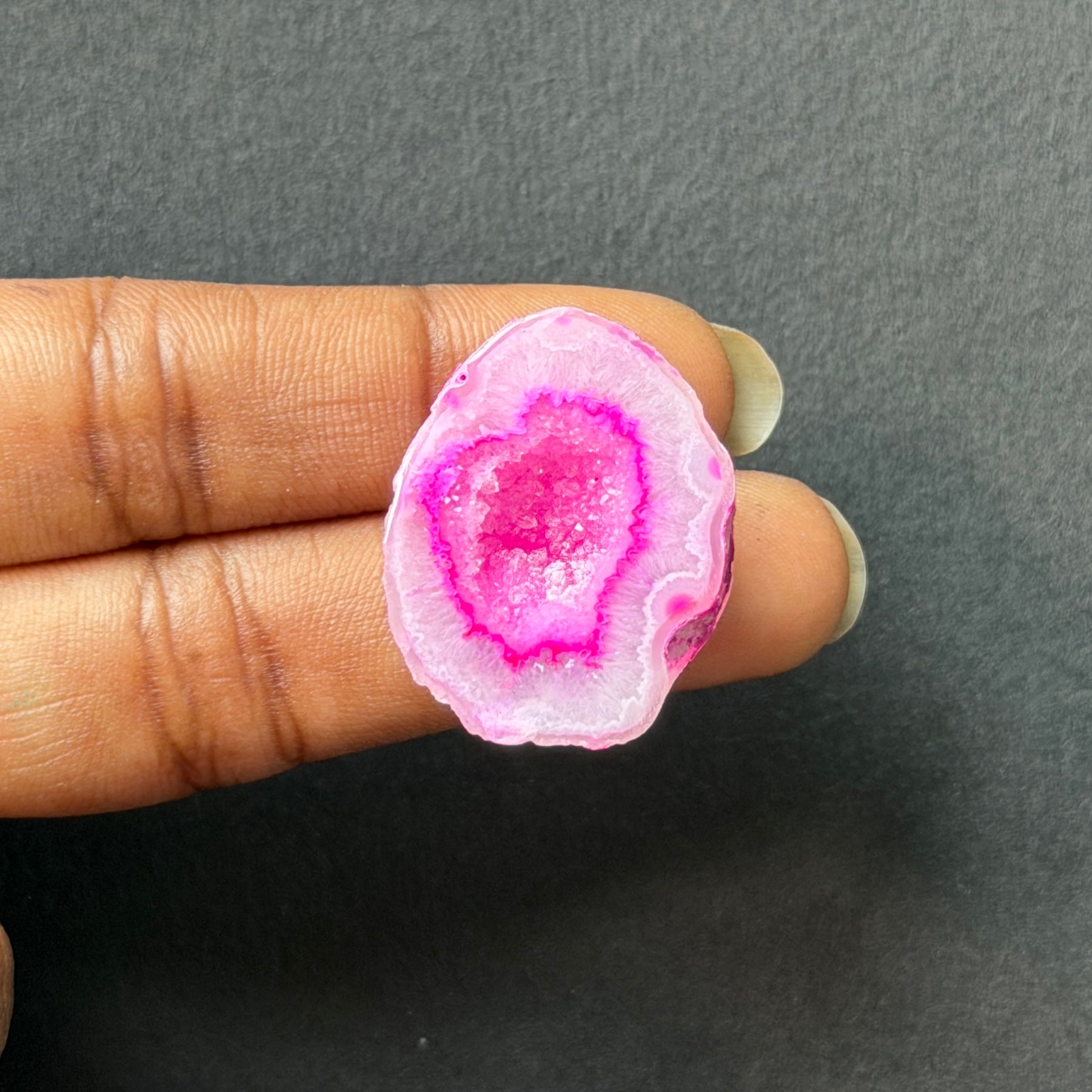 Pink Agate Druzy Geode Slices – Perfect for Ring Making