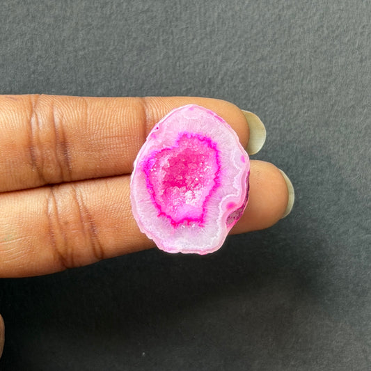 Pink Agate Druzy Geode Slices – Perfect for Ring Making