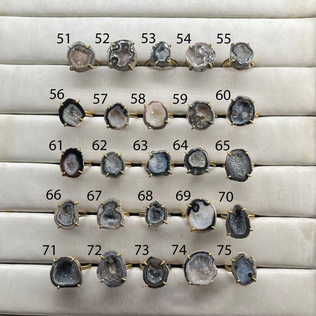 Anokha Kleine Geoden-Statement-Ringe, 15–25 mm, unbegrenztes Funkeln im Leben!!