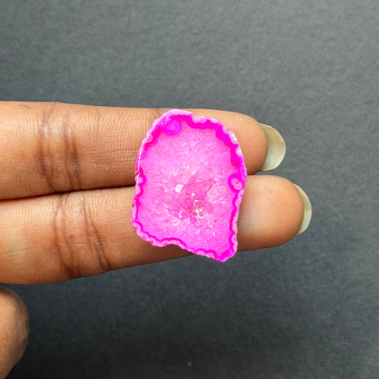 Pink Agate Druzy Geode Slices – Perfect for Ring Making