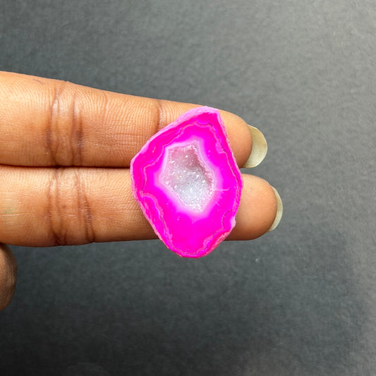 Pink Agate Druzy Geode Slices – Perfect for Ring Making