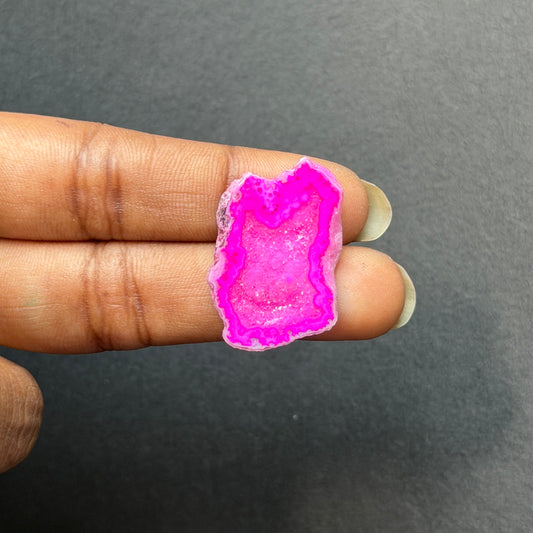 Pink Agate Druzy Geode Slices – Perfect for Ring Making