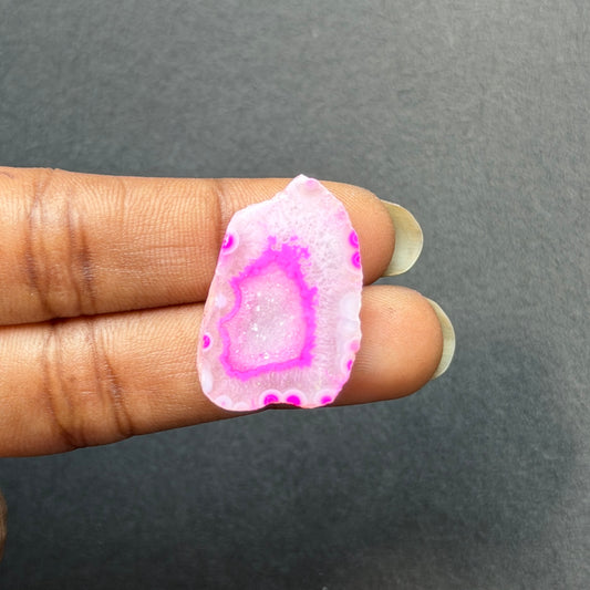Pink Agate Druzy Geode Slices – Perfect for Ring Making