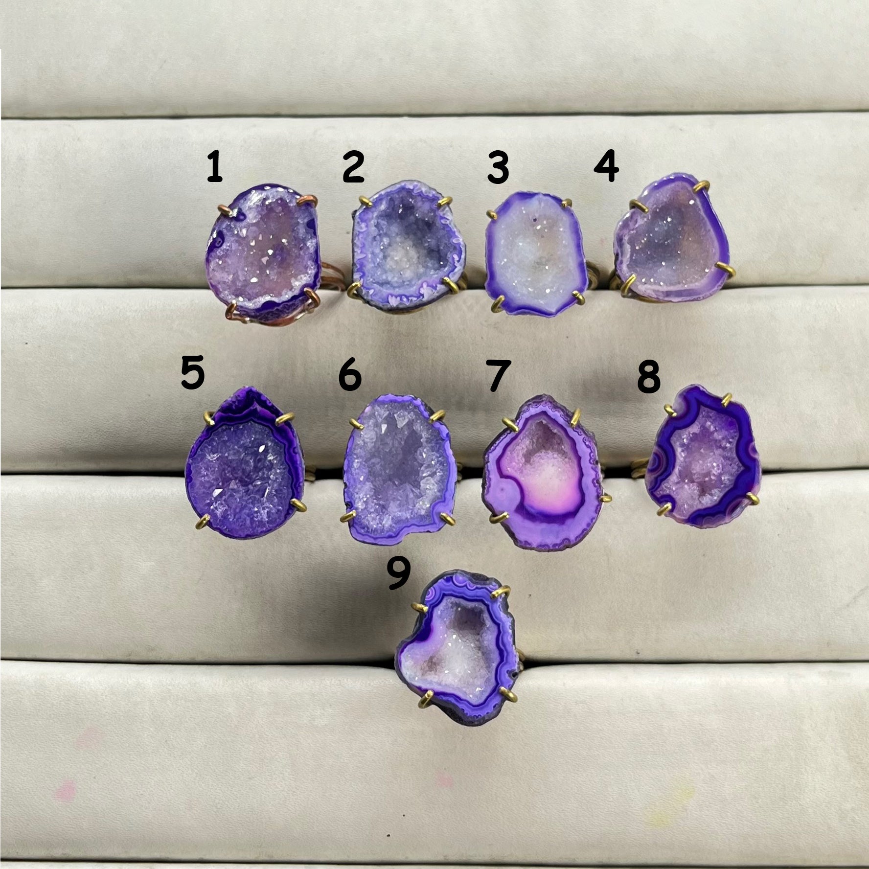 Rings by Selection Anokha Brass Gold Plated 20- 25 MM purple