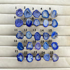 Rings by Selection Anokha Brass Gold Plated 20- 25 MM blue
