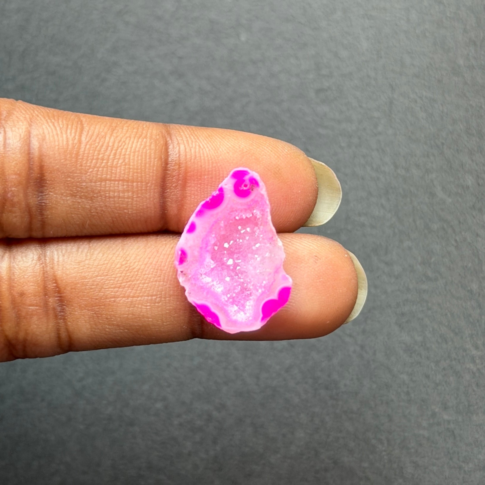 Pink Agate Druzy Geode Slices – Perfect for Ring Making