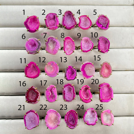 Rings by Selection Anokha Brass Gold Plated 20- 25 MM Pink
