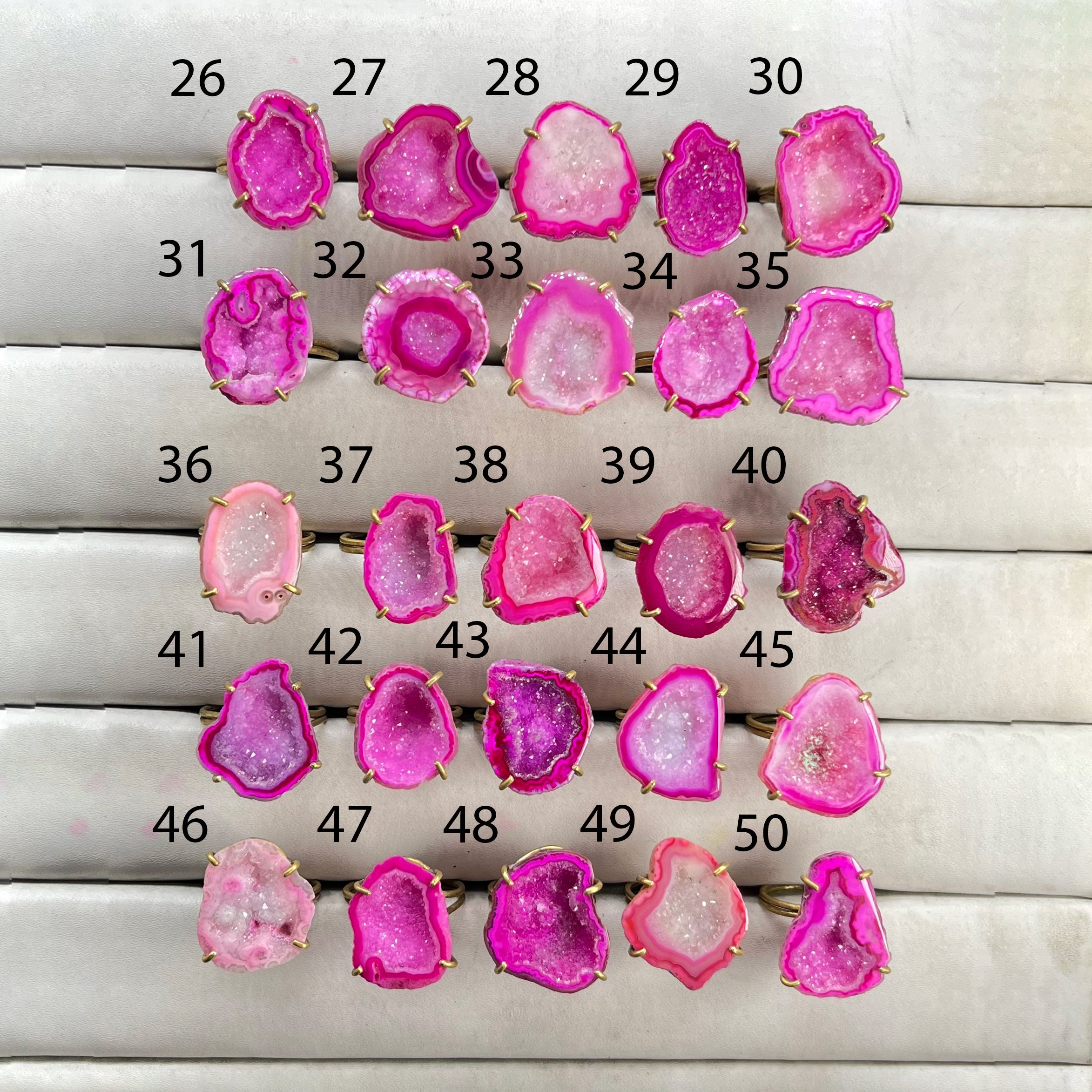 Rings by Selection Anokha Brass Gold Plated 20- 25 MM Pink