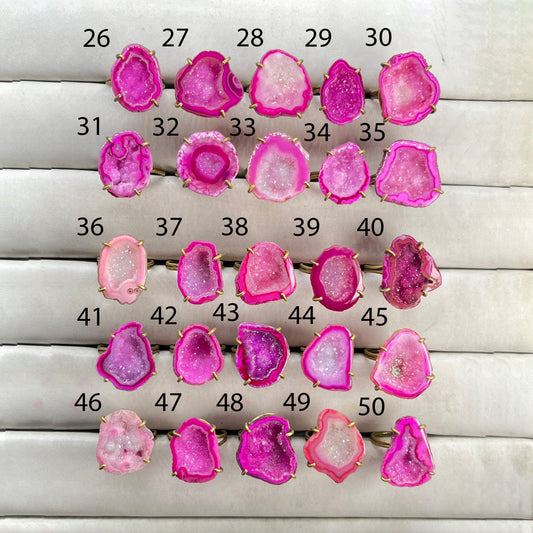 Rings by Selection Anokha Brass Gold Plated 20- 25 MM Pink