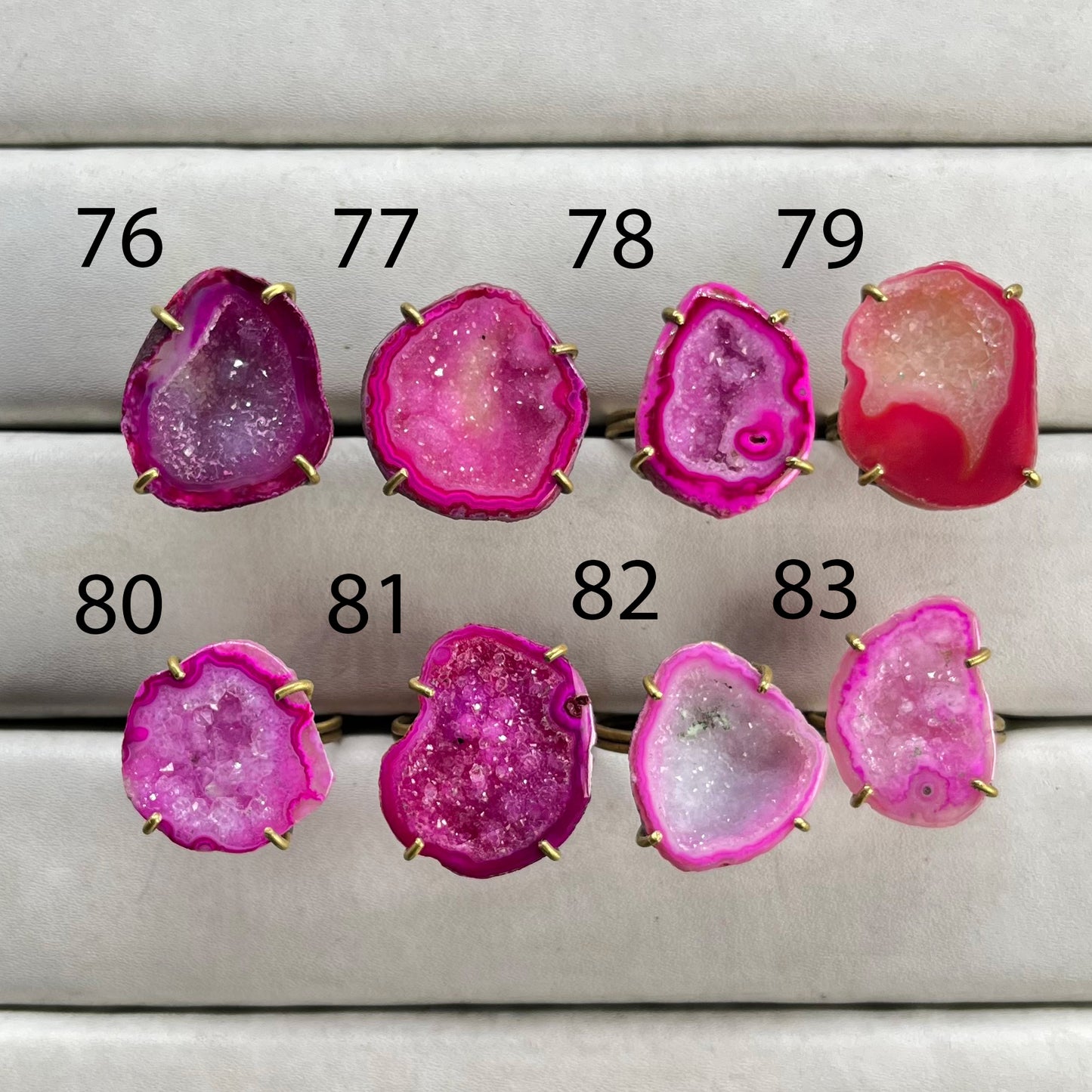 Anokha Kleine Geoden-Statement-Ringe, 15–25 mm, unbegrenztes Funkeln im Leben!!
