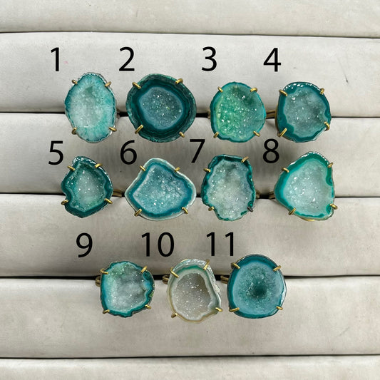 Anokha Kleine Geoden-Statement-Ringe, 15–25 mm, unbegrenztes Funkeln im Leben!!