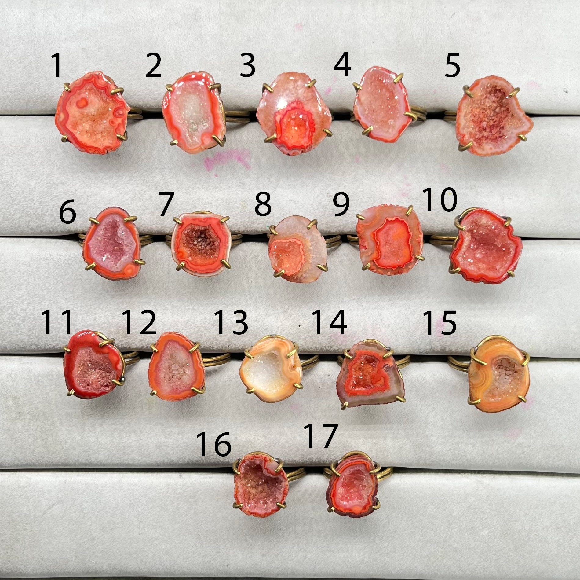 Rings by Selection Anokha Brass Gold Plated 15- 20 MM Orange