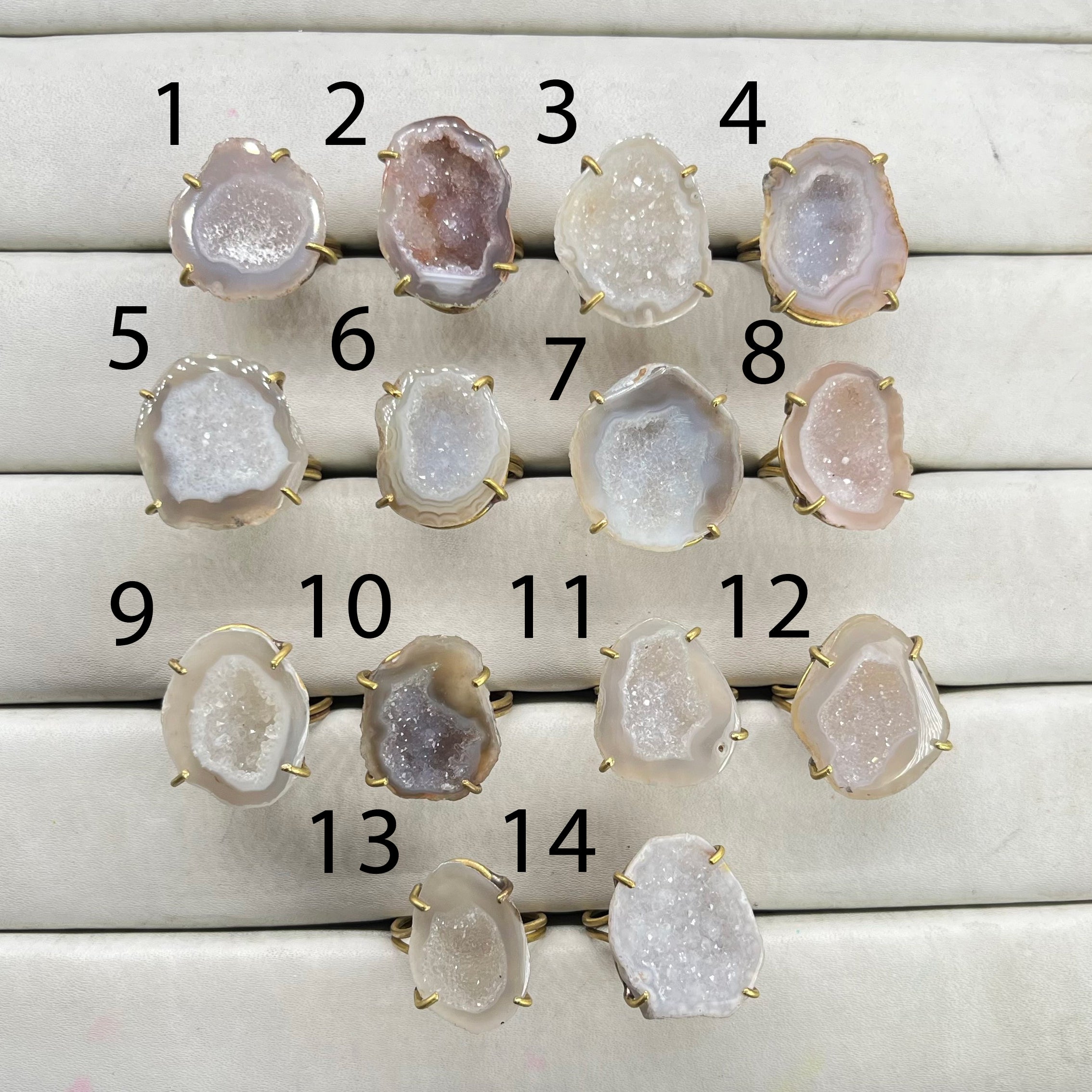 Rings by Selection Anokha Brass Gold Plated 15- 20 MM Gray