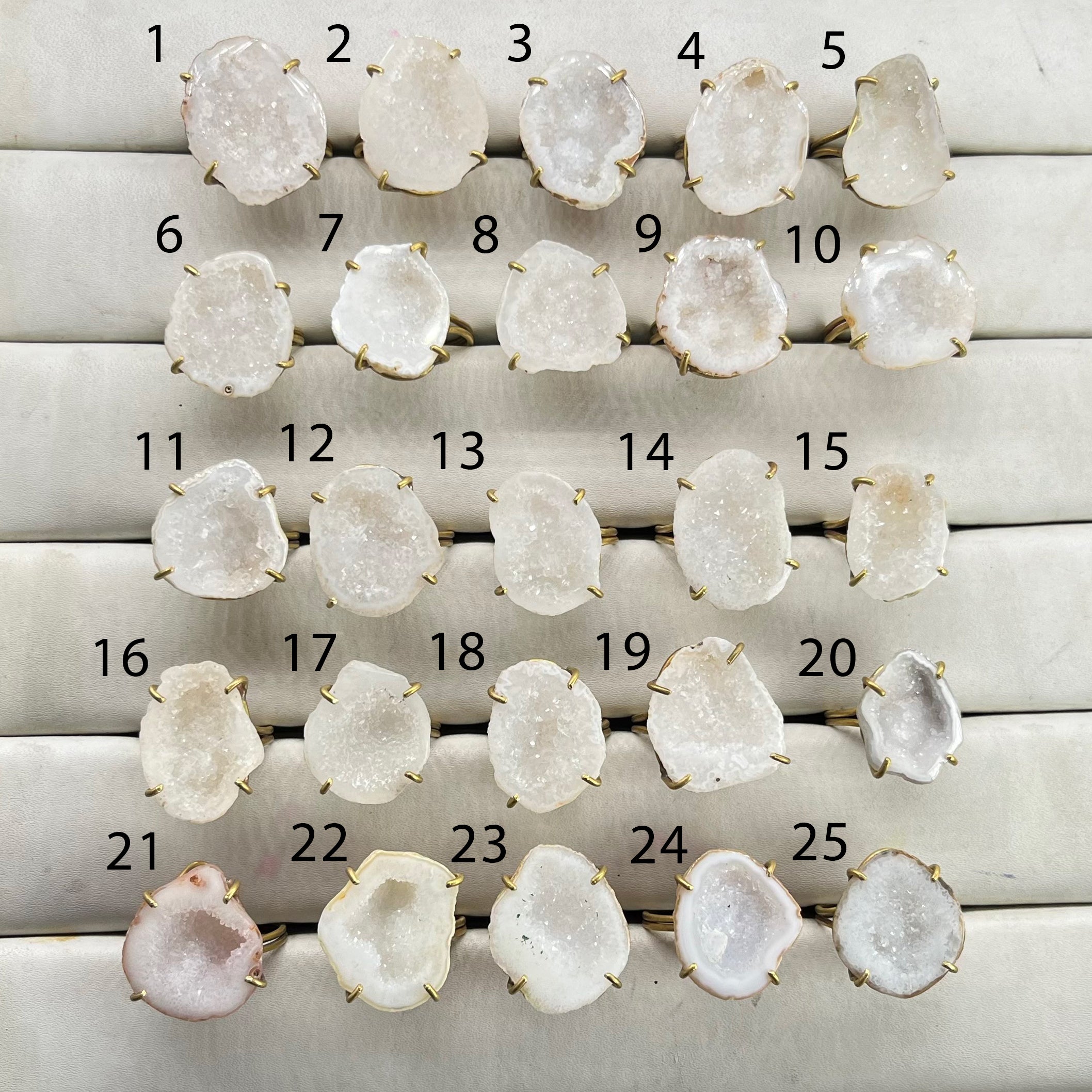 Rings by Selection Anokha Brass Gold Plated 20- 25 MM White