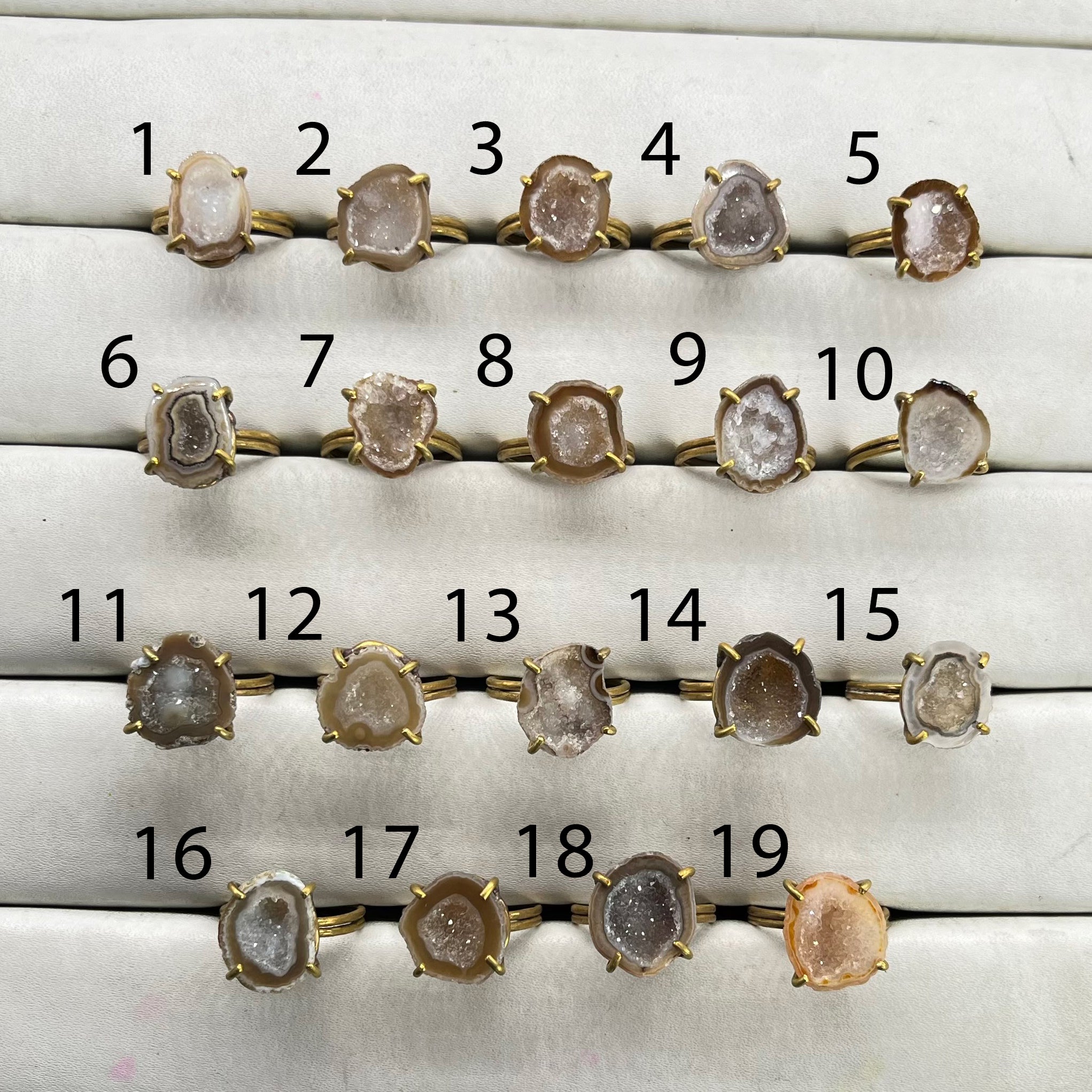 Rings by Selection Anokha Brass Gold Plated 15- 20 MM Beige