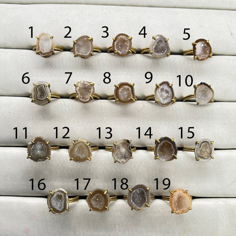 Rings by Selection Anokha Brass Gold Plated 15 - 20 MM Beige My Store