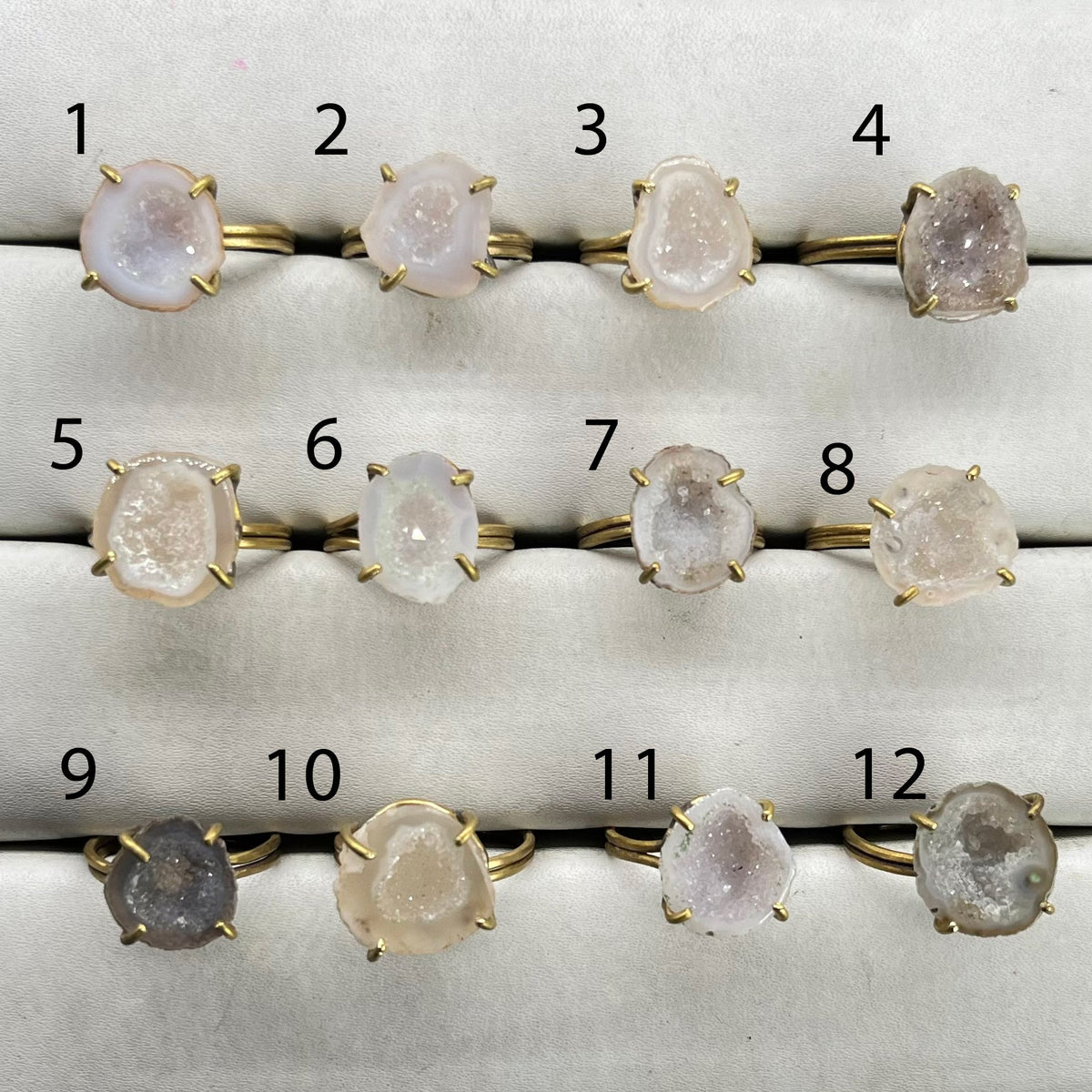 Rings by Selection Anokha Brass Gold Plated 10 - 15 MM Gray My Store