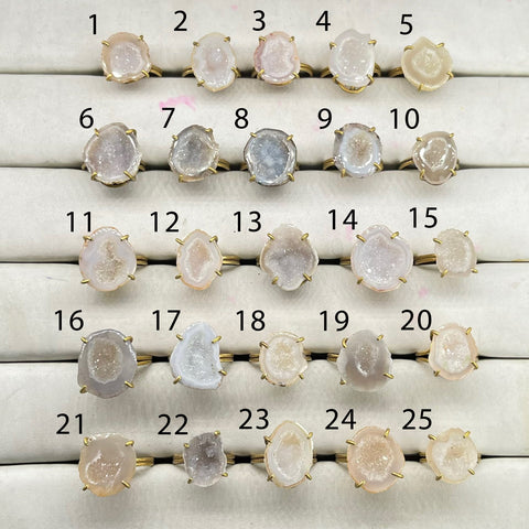 Rings by Selection Anokha Brass Gold Plated 15 - 20 MM Gray My Store
