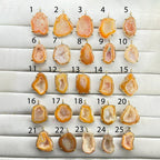 Geode  Bezel Pendant stone by Selection 30- 40mm Orange