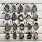 Geode  Bezel Pendant stone by Selection 30- 40mm Black